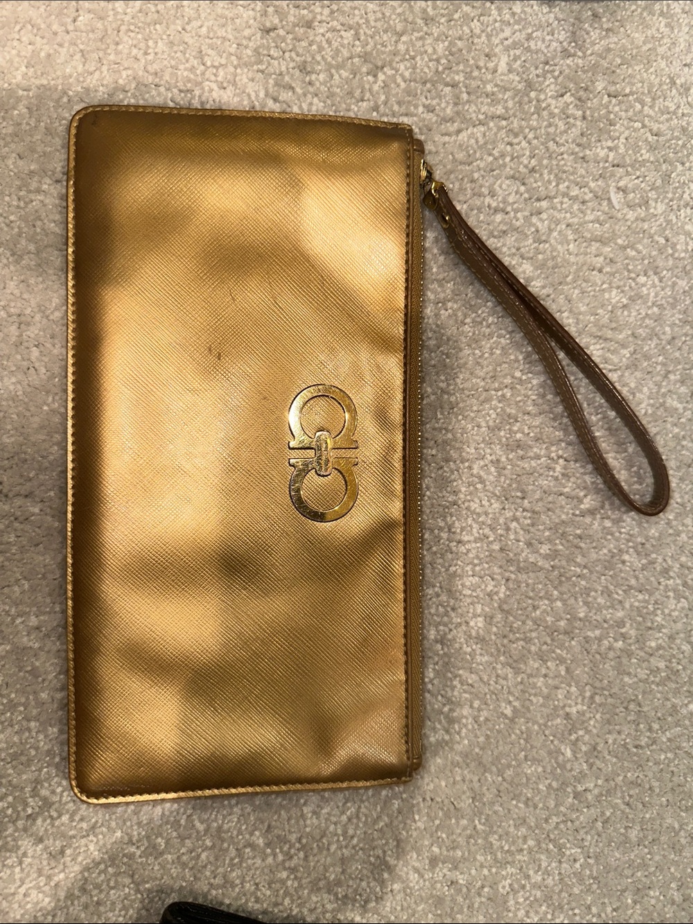 Gold Metallic Wristlet Clutch - Elegant Everyday Wallet